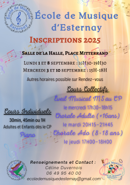 Ecole de musique – inscriptions