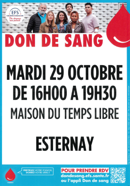 Don de sang le 29 10 2024