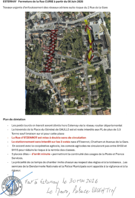 Rue Curie barrée – Travaux urgents