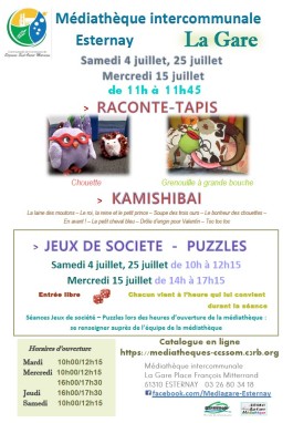 Programme d&rsquo;animations Juillet 2026